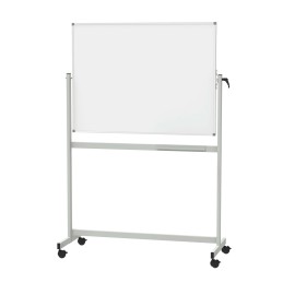 Mobiles Whiteboard Standard, Drehbar, Emaille Emaillebeschichtet Grau