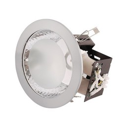 HL 614-Chrom-2 x 20W ESL-E27-Downlights / Energiesparlampen
