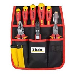 Felo Werkzeugtasche mit 9, rot und schwarz