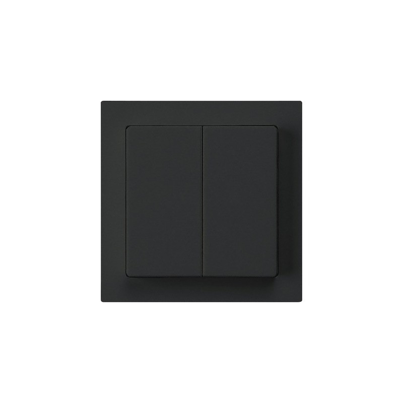 HAGER Frontplatte Doppeldruckschalter schwarz