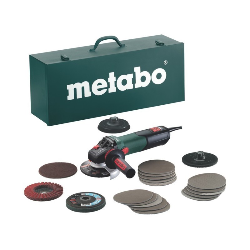 Metabo Winkelschleifer WEV 15-125 Quick Inox Set Stahlblech-Tragkasten
