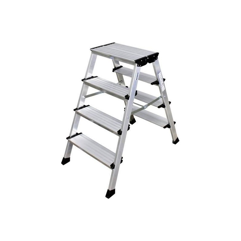 Aluminium Doppel-Klapptritt Klappbar Arbeitshöhe (Max.): 2.85 M Krause Monto Treppo Silber 5.50 Kg Aluminium Doppel-Klapptritt Klappbar Arbeitshöhe (Max.): 2.85 M Krause Monto Treppo Silber 5.50 Kg