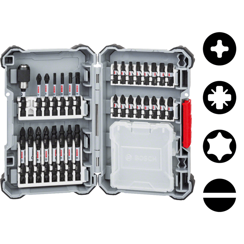 BOSCH Bit-et clés à douille Set 43 pièces 2607017164 in de la robuste-line Box