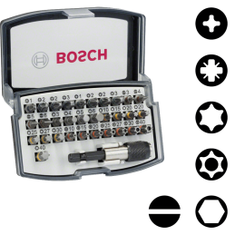 Bosch 32-teilige Bitsets mit Extra Hart-Schrauberbits